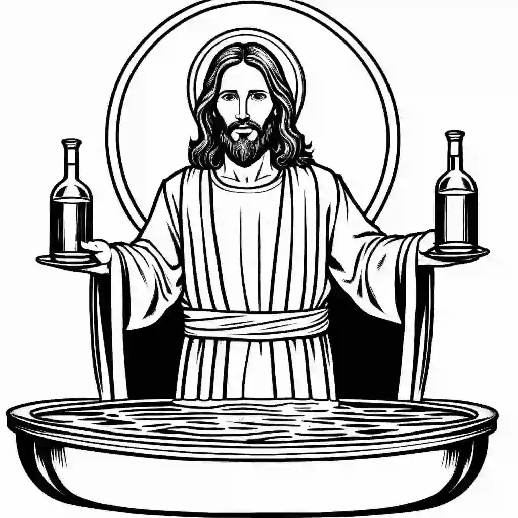 Jesus Turning Water into Wine coloring pages
